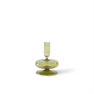 Green Glass Taper Candle Holder