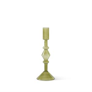 Green Glass Taper Candle Holder