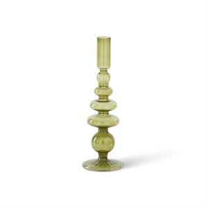 Green Glass Taper Candle Holder