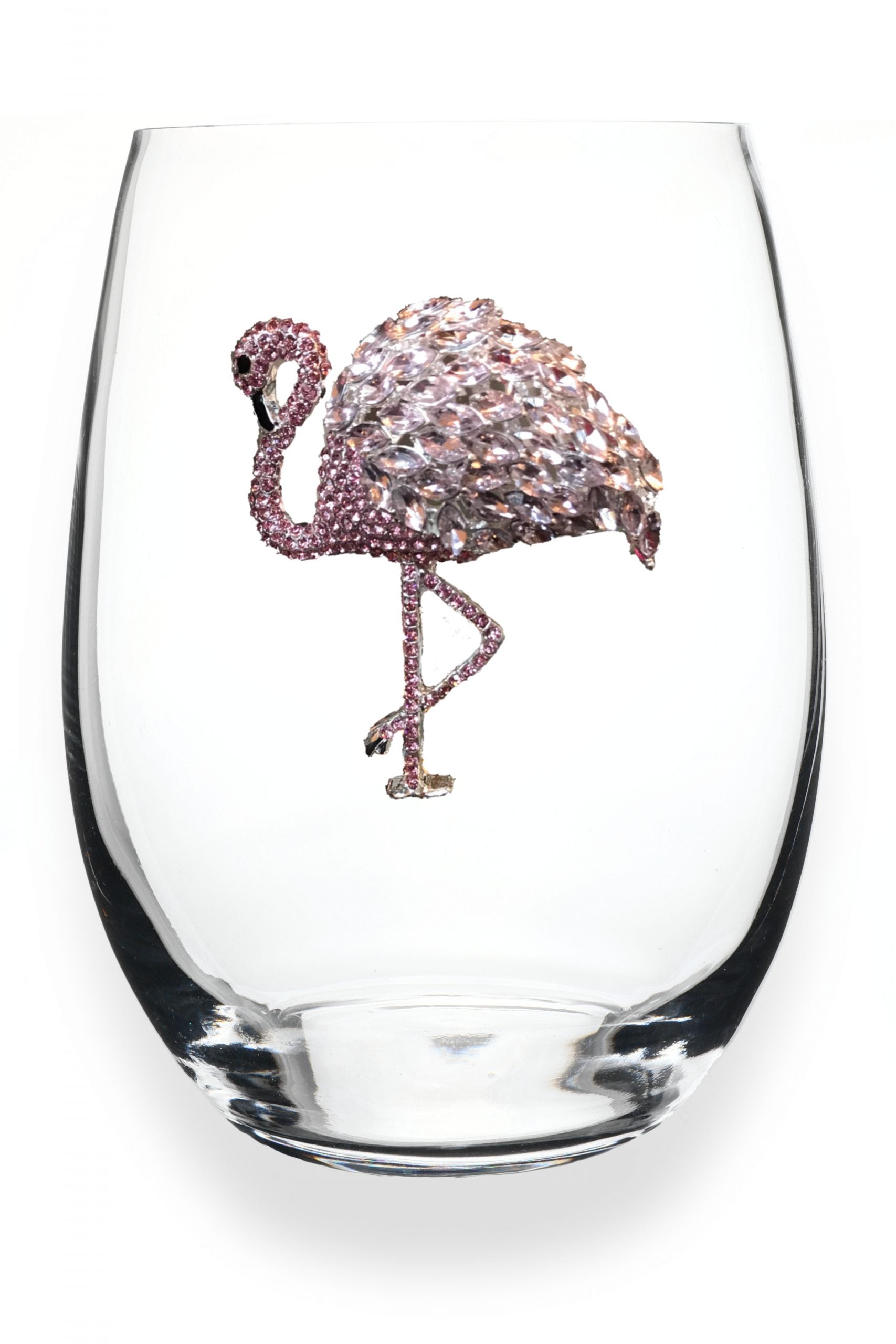 Flamingo Jeweled Wine Glass