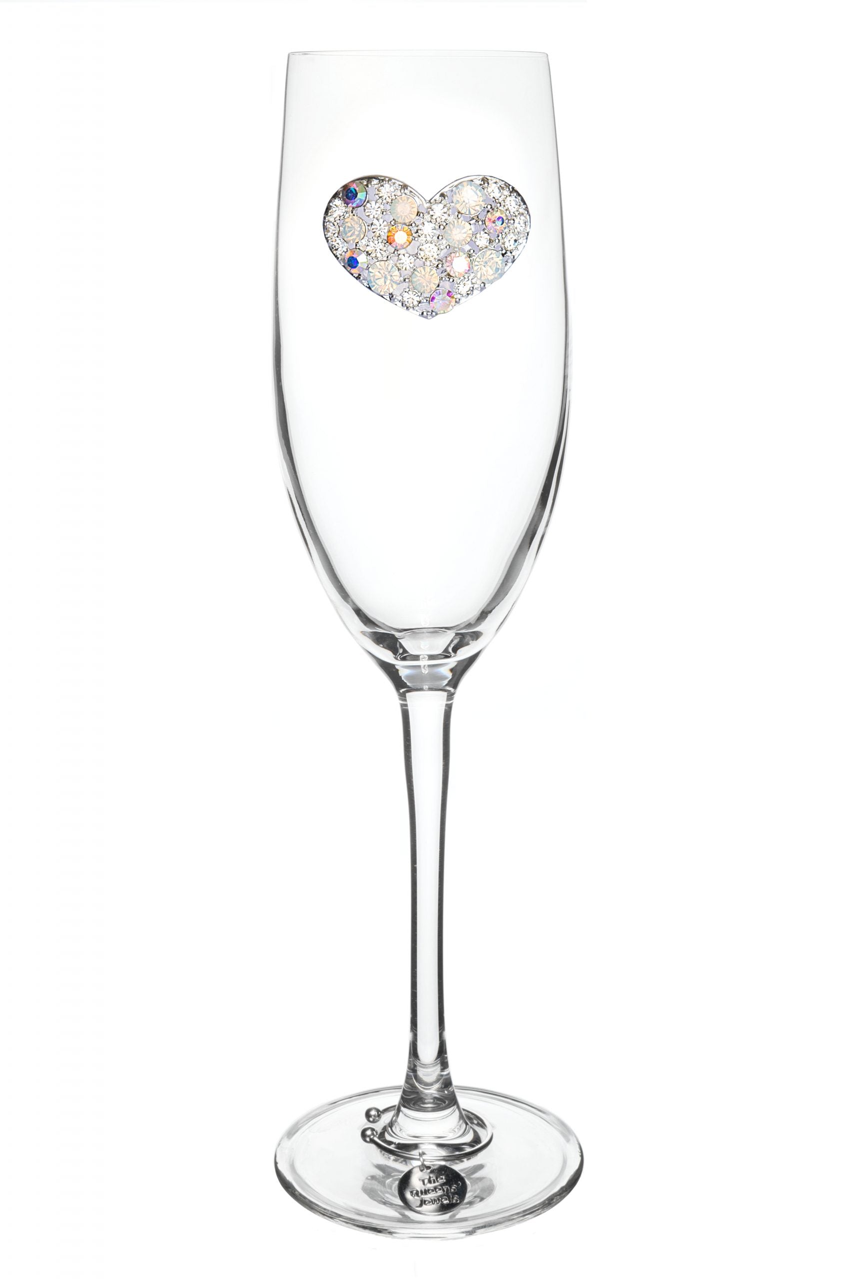 Multi Stone Heart Jeweled Champagne Glass