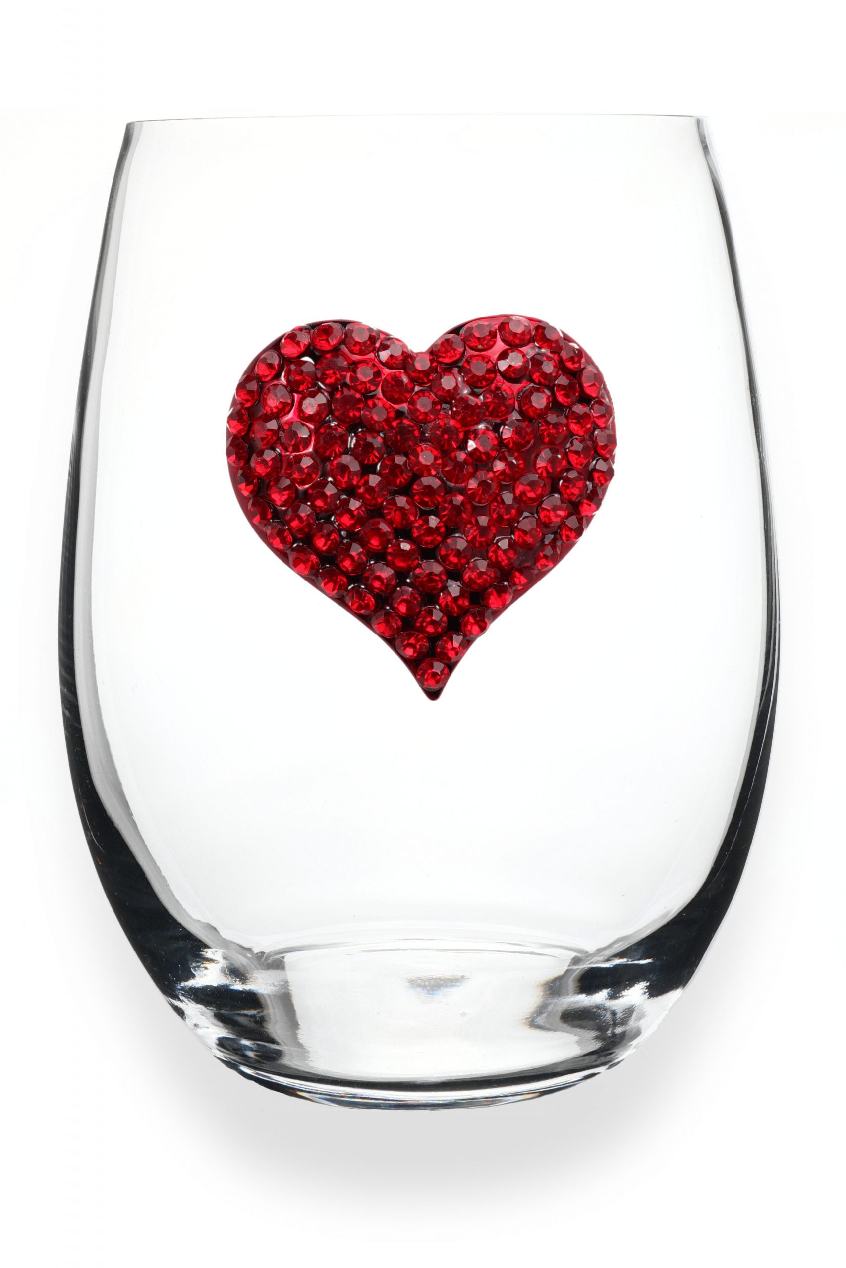 Red Heart Jeweled Wine Champagne Glass