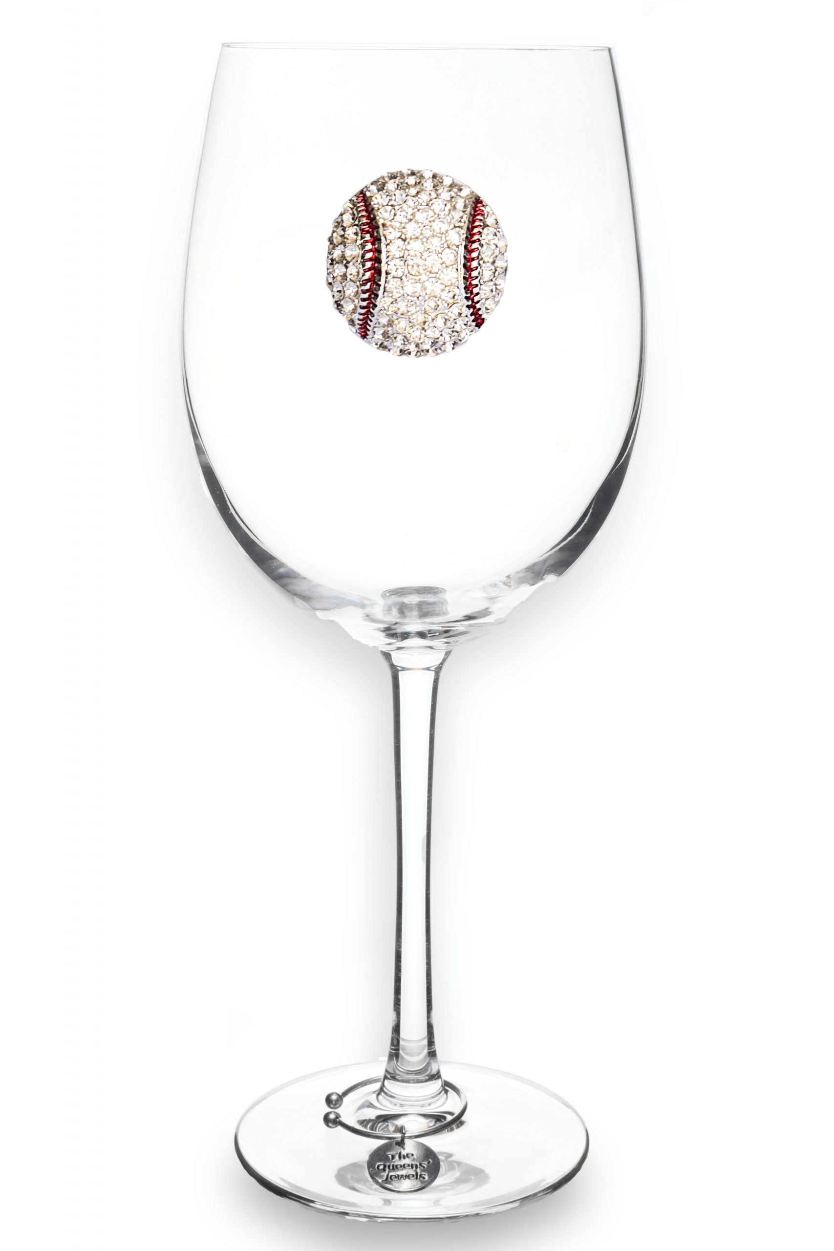 Baseball Jeweled Wine Glass