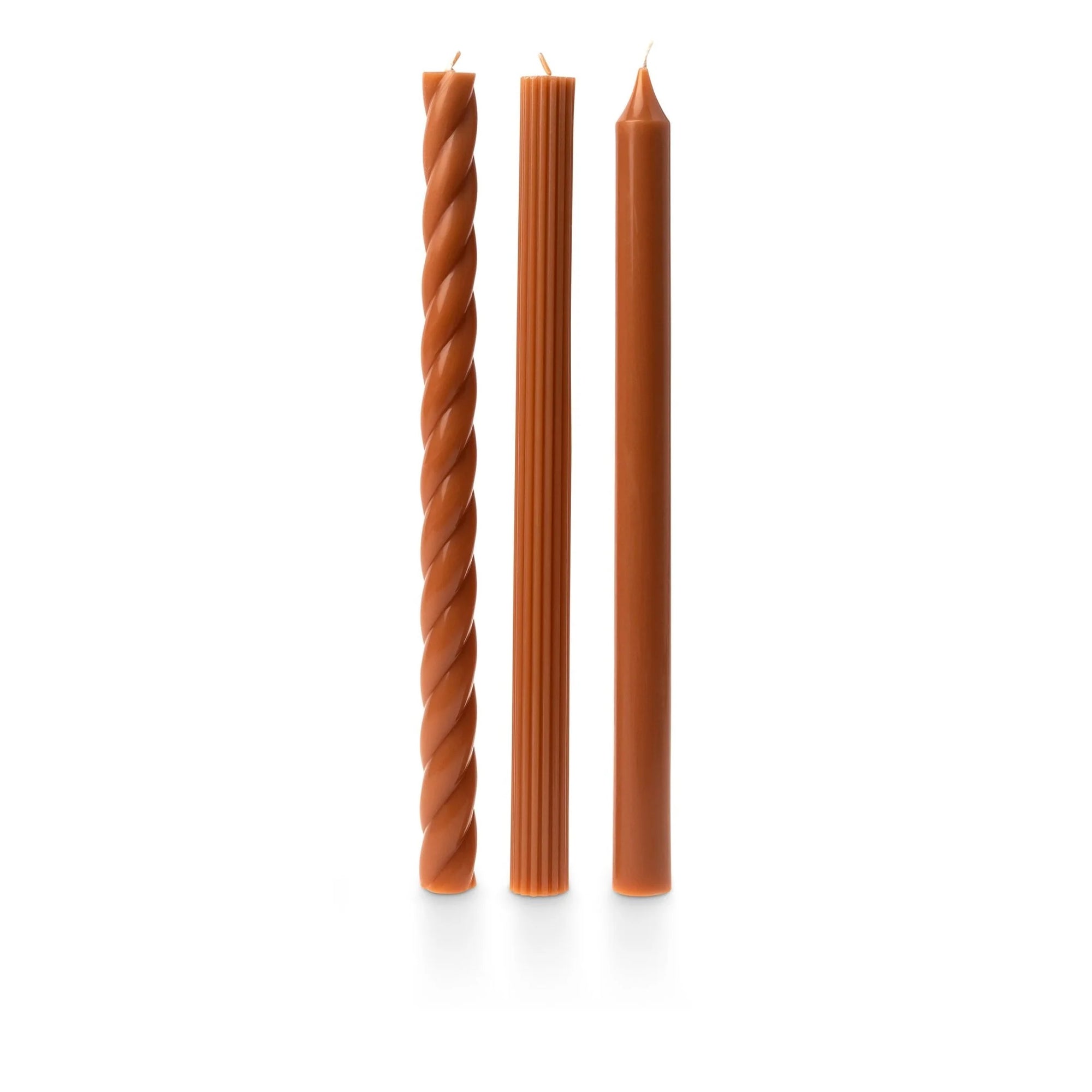 Assorted Taper Candles Burnt Orange