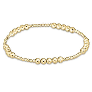 Classic blissful pattern 2mm - 4mm gold bead bracelet