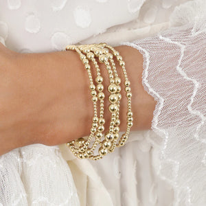 Classic grateful pattern 4mm gold bead bracelet