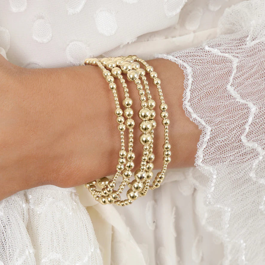 Classic Pattern hope unwritten 4mm gold bead bracelet