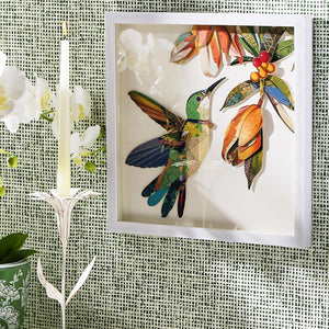 Hummingbird Paper Collage Wall Art