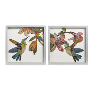 Hummingbird Paper Collage Wall Art