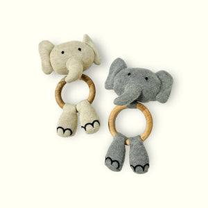 Elephant Organic Wooden Rattle