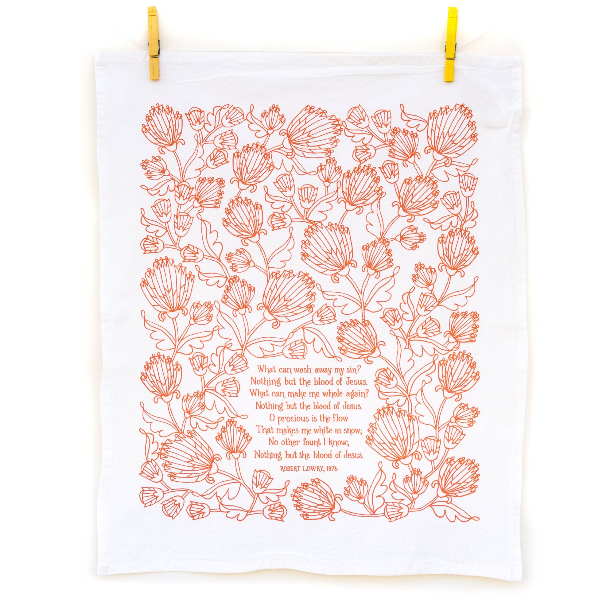 Nothing But the Blood Hymn Tea Towel