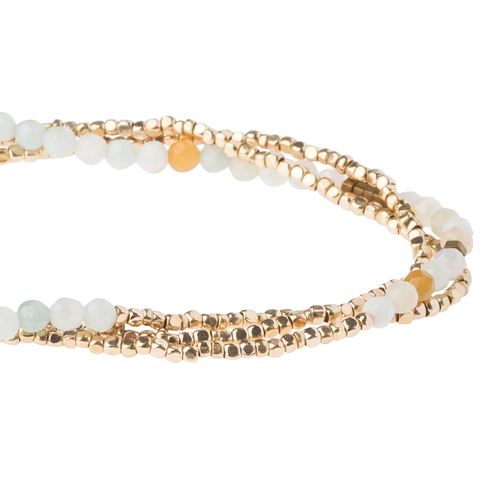 Delicate Stone Wrap - amazonite/gold
