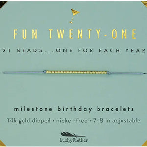 Fun Twenty-One Birthday Bracelet