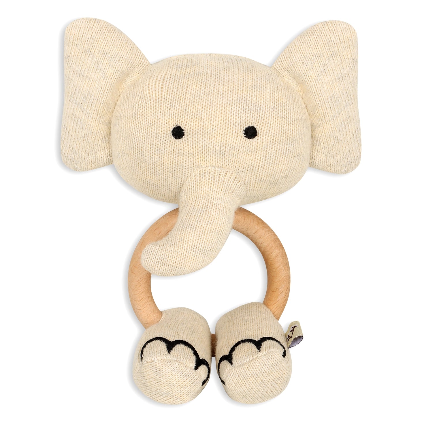 Organic Knit Baby Blanket + Elephant Rattle Gift Set