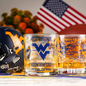 West Virginia University Rocks Glass