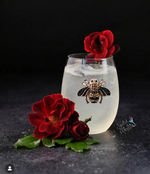 Bee Jeweled Wine Glass