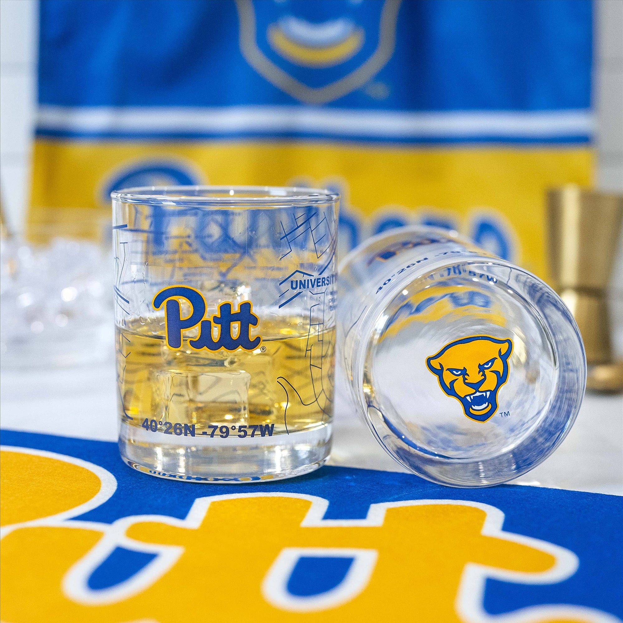 University Of Pittsburgh Rocks Glass