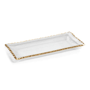 Glass Tray with Gold Rim