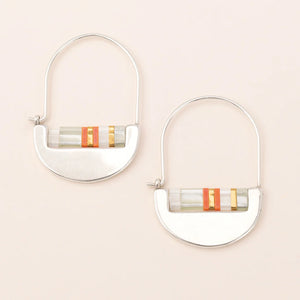 Miyuki Crescent Hoop Earrings - Silver