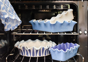 Iris Blue Ruffle Loaf Pan