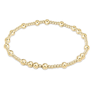 Classic Pattern hope unwritten 4mm gold bead bracelet