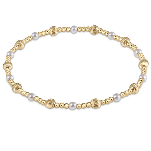 Dignity Sincerity pattern 4mm bead bracelet - pearl