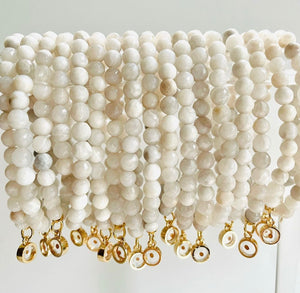 Mustard Seed Bracelet - White Lace Agate