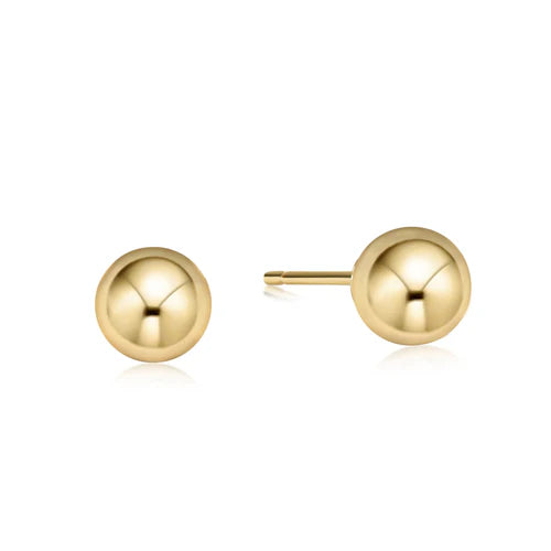 Classic 8mm ball stud earrings - gold