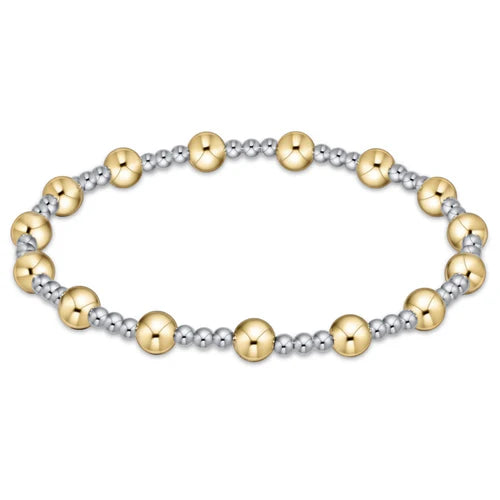 Classic sincerity pattern 5mm bead bracelet - mixed metal