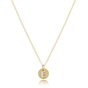 Respect small gold disc necklace 16"