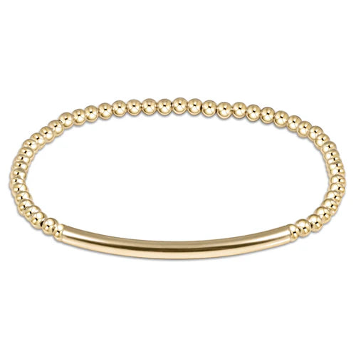 Classic gold 3mm bead bracelet - bliss bar smooth