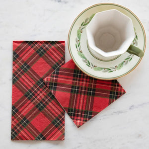 Red Plaid cocktail napkins