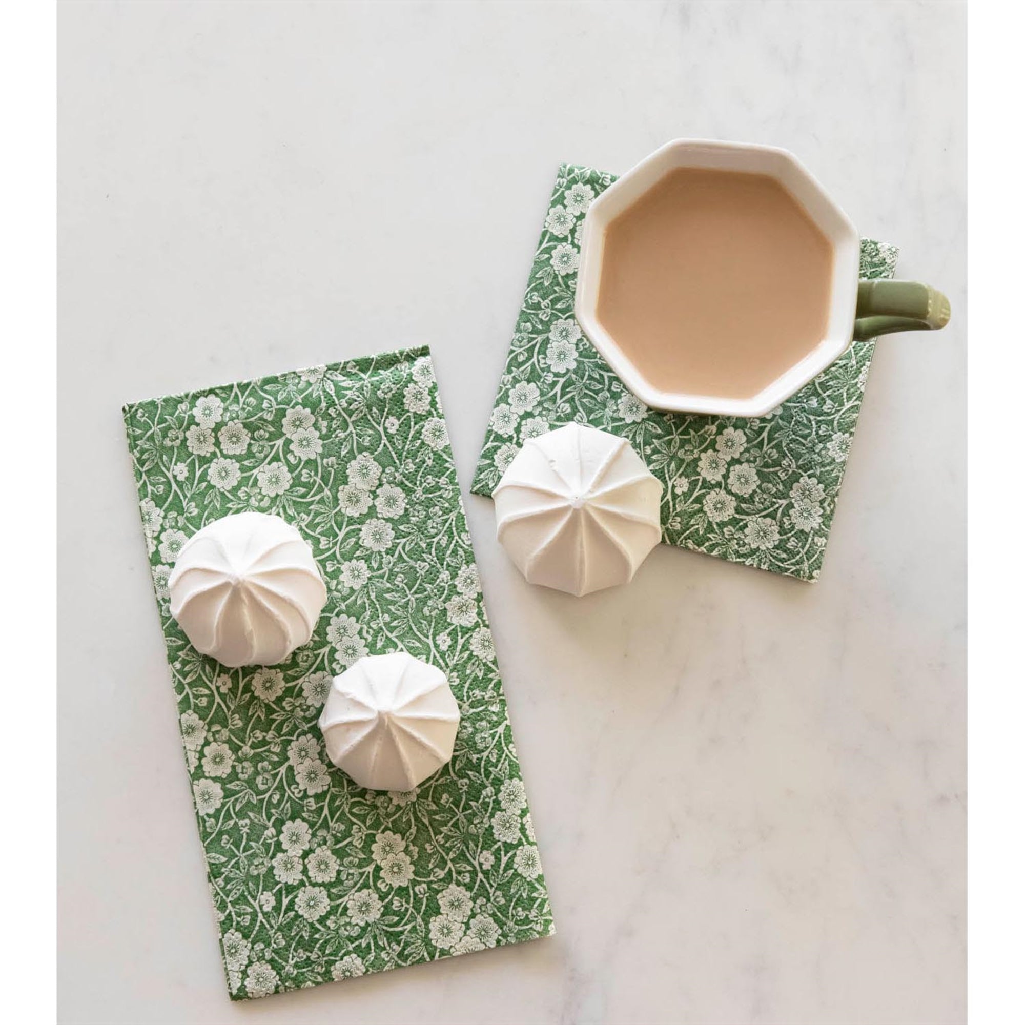 Green Calico Cocktail Napkins