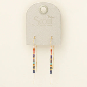 Miyuki Thread Earrings - Dark Multi/Gold