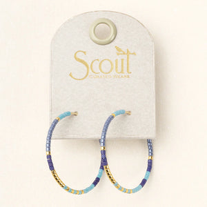 Miyuki Small Hoop Earrings - Cobalt Multi/Gold