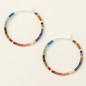 Miyuki Small Hoop Earrings - Dark Multi/Silver