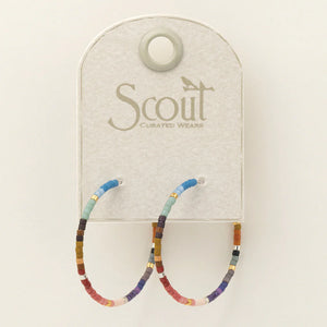 Miyuki Small Hoop Earrings - Dark Multi/Silver