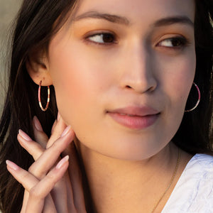 Miyuki Small Hoop earrings -  Desert Multi/Gold