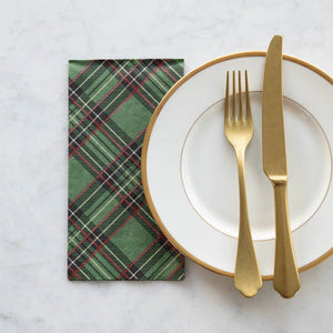 Green Plaid Guest Napkins