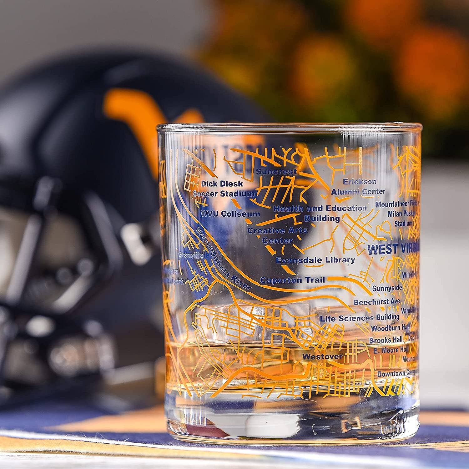 West Virginia University Rocks Glass