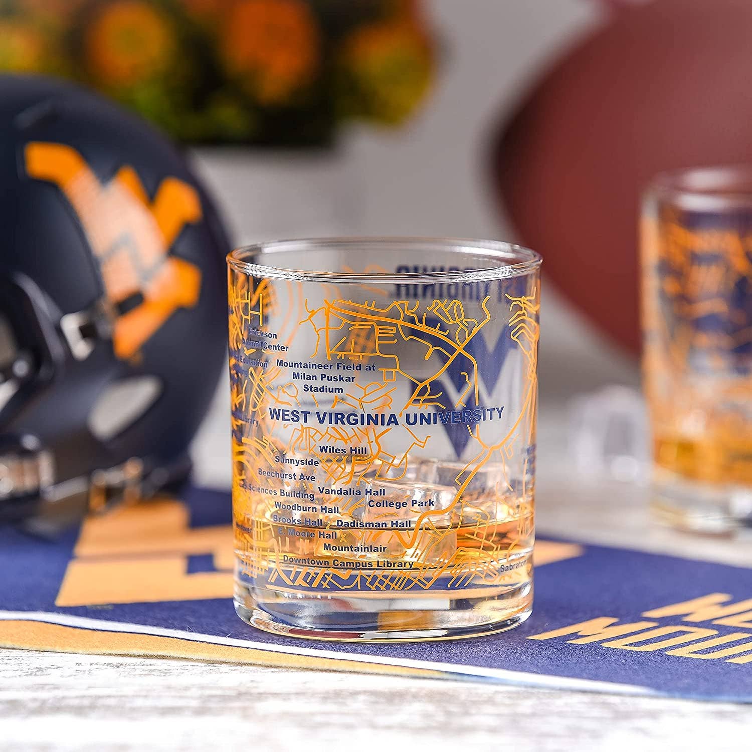 West Virginia University Rocks Glass