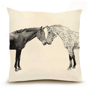 Kissing Horses Pillow