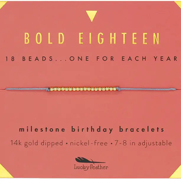 Bold Eighteen Birthday Bracelet