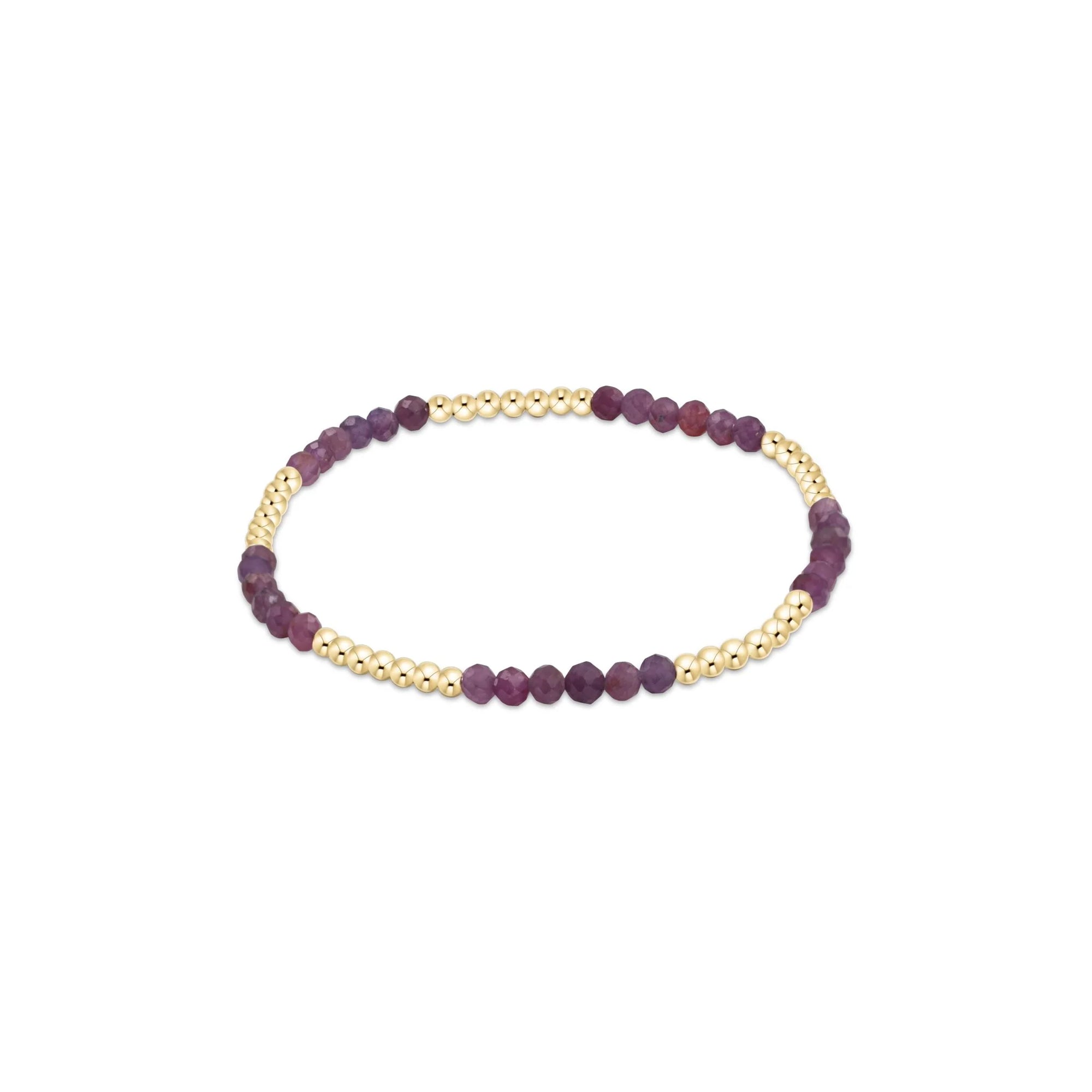 BLISSFUL PATTERN 2.5MM BEAD  BRACELET - RUBY