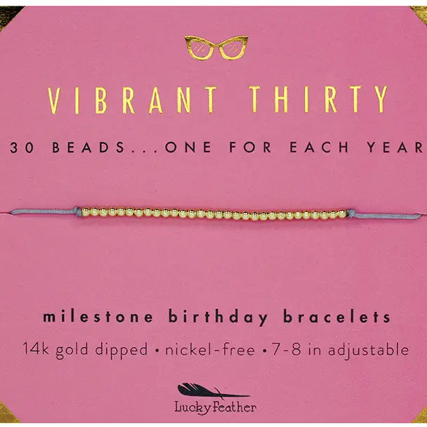 Vibrant Thirty Birthday Bracelet
