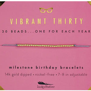 Vibrant Thirty Birthday Bracelet