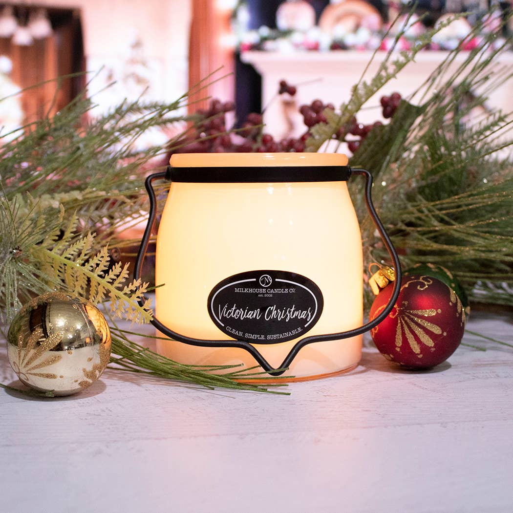 Victorian Christmas Butter Jar Candle