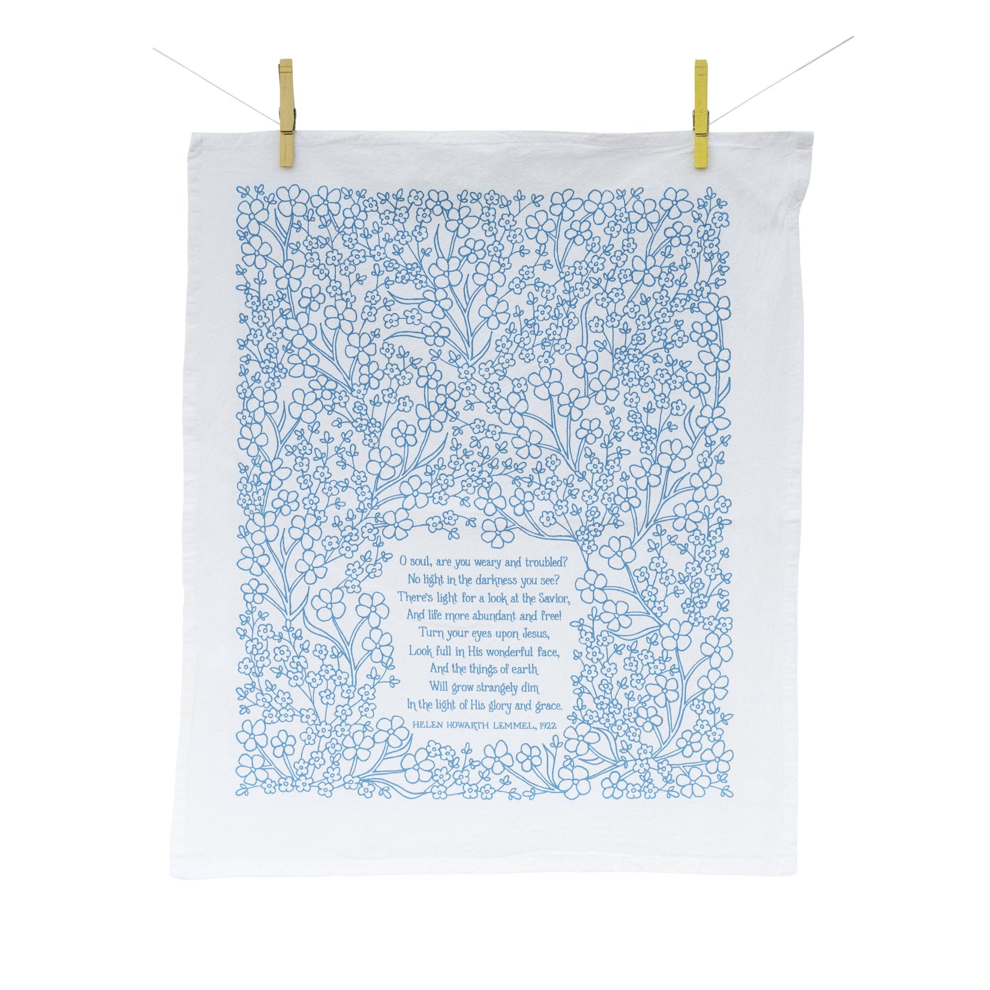 Turn Your Eyes Upon Jesus Hymn Tea Towel