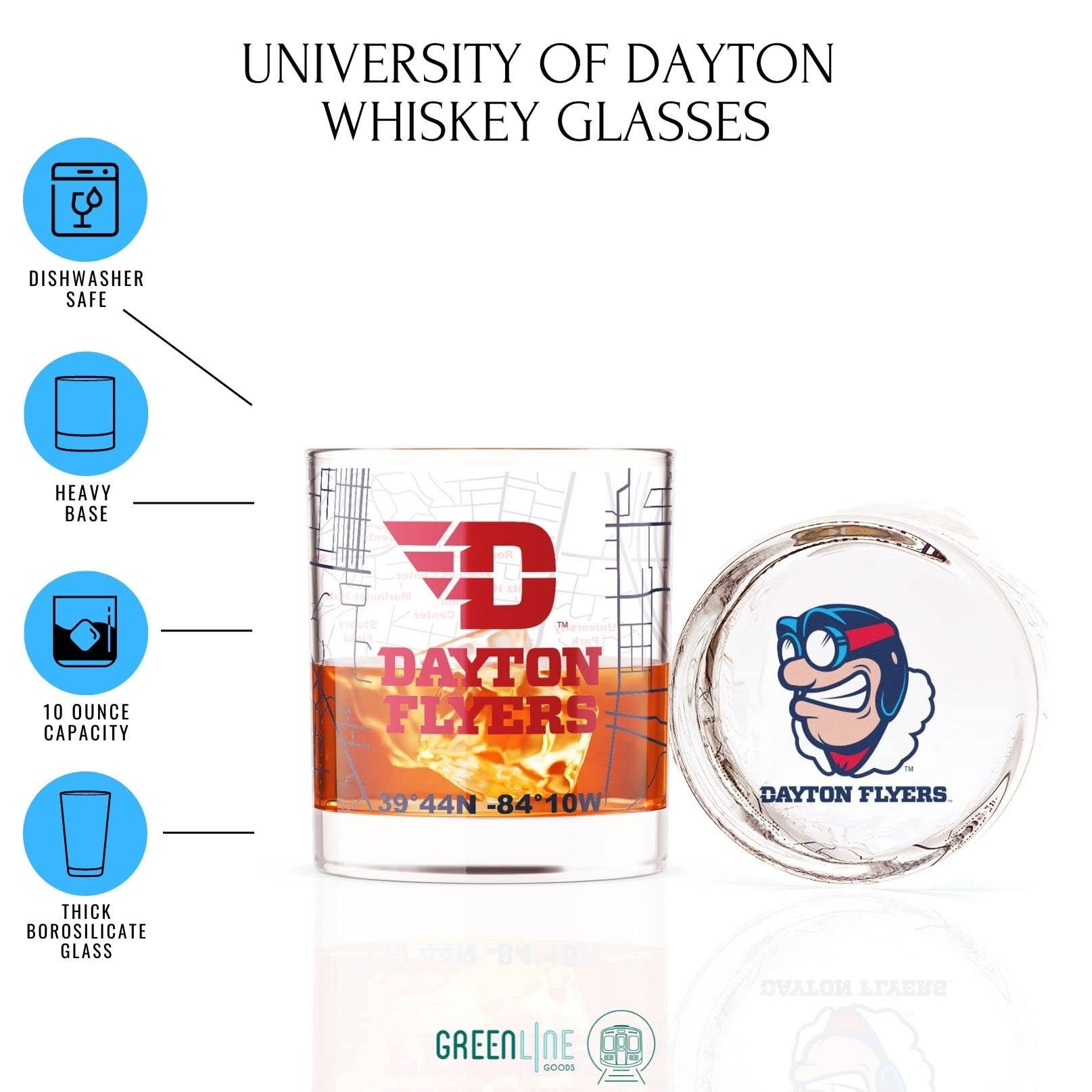 University Of Dayton Rocks Glass