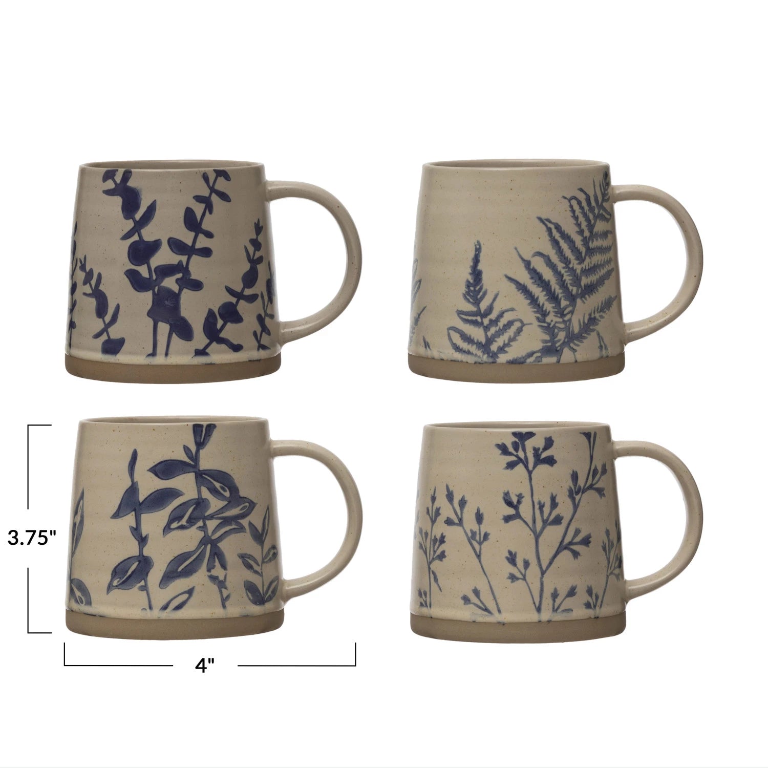 Botanical Hand Stamped Mug